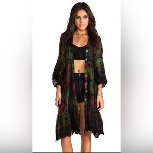 Revolve Gypsy‎ Junkies Sissy Long Cardigan in Neon Bloom WhimsyGoth Fairy